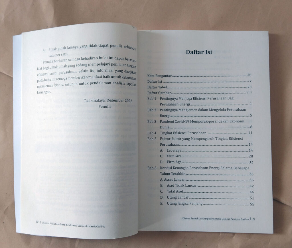 Dafta Tabel Buku Efisiensi Perusahaan Energi di Indonesia Dampak Pandemik Covid-19